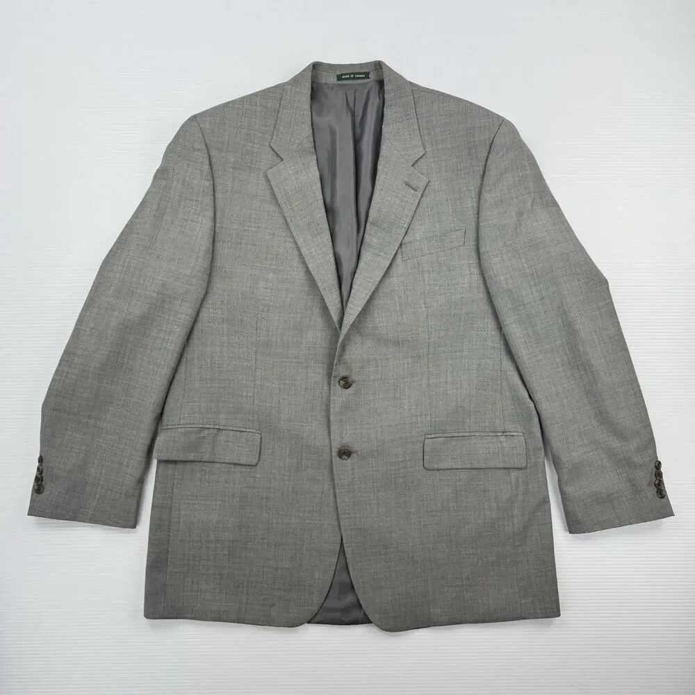Lauren Ralph Lauren Gray Wool Suit Jacket Blazer Sport Coat 46XL Made Canada